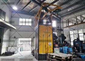 發(fā)往湖南長(zhǎng)沙Q3710吊鉤式拋丸機(jī)拋丸除銹去氧化皮效果怎么樣？